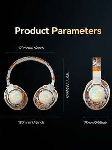 Wireless Over-Ear Headphones With Microphone, HIFI Stereo Gaming Headphones With Deep Base, Built-In Microphone For Clear Communication, Lightweight Immersive Audio For PC/Mobile Phone Kid-Friendly & Lightweight Build