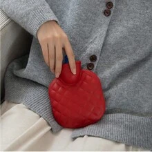 Wärmflasche, geeignet für Winterwärme, Plüsch-Wärmflasche mit heißer Kompresse, tragbarer Handwärmer für Studenten mit abnehmbarem und waschbarem Stoffbezug - Grün - Übersicht 4