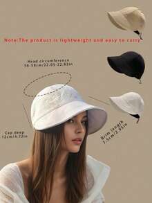 Gorra de béisbol con cordón y patrón de gofre para mujer, sombrero de sol de moda para protección solar, playa y viajes - Multicolor - Ver 2