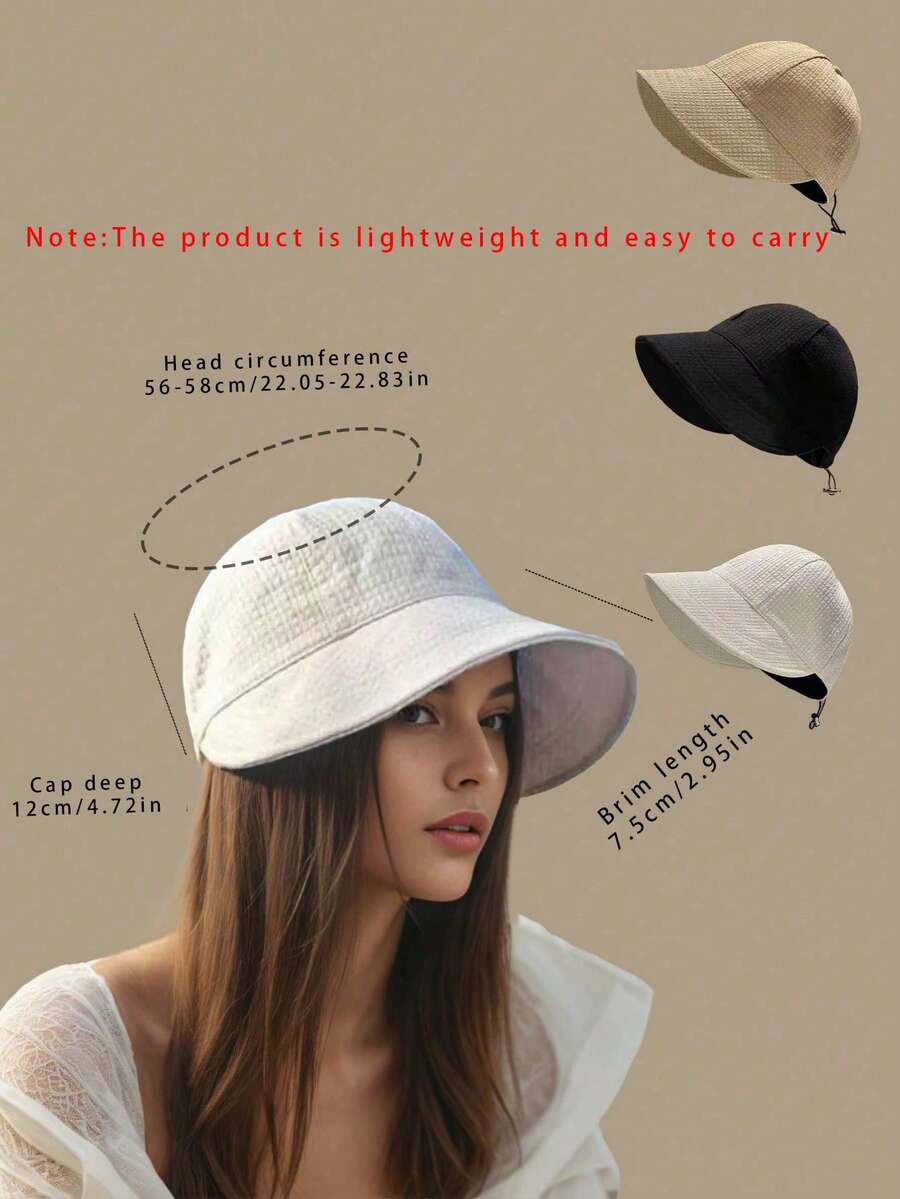 Gorra de béisbol con cordón y patrón de gofre para mujer, sombrero de sol de moda para protección solar, playa y viajes