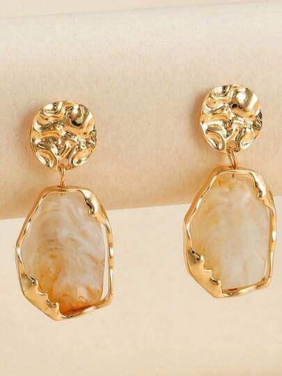 1 Pair Elegant Women's Gold Geometric Pendant Earrings