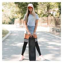 Thigh High Socks For Women 3 Pairs - Over Knee Long Stockings Triple Stripe Leg Warmers - Soft Cotton Blend - Fashion Knit Warm Winter Stockings - Nhiều màu 571 - Xem 7