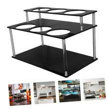 Wine Bottle Organizer -2-Layer Acrylic Bottle Display Rack For Kitchen Storage | Acrylic, Coffee Syrup, Baijiu, Wine Flavoring And Beverage Station Organizer With Layered Shelves