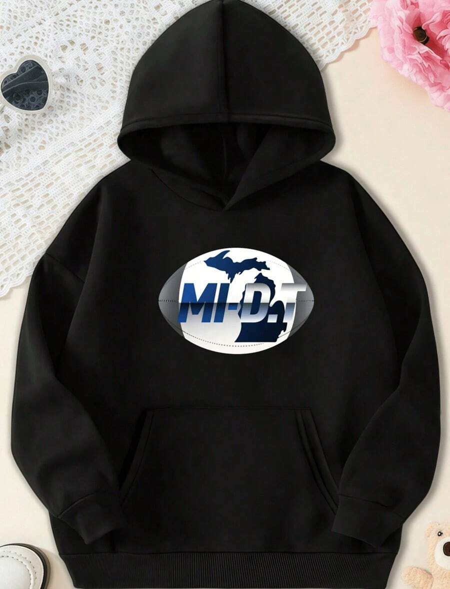 Gradient Michigan Map Football Fashion Sports Hoodie,Fall Hoodies,Men's Fall Clothes,Street Wear,Halloween,Mens Hoodies,Y2k Clothes,Jesus Hoodie,Thanksgiving Day,Nightmare Before Christmas,Christmas - Black - View 1
