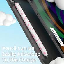 AZF Milk Print Pencil Case Compatible With Samsung Galaxy Tab S7/S7+/S7 FE/S8/S8+/S8 /S9/S9+/S9  S Pen Case Top And Bottom Cover Separation Support Magnetic Charging. Pink - 粉色 - 查看 2