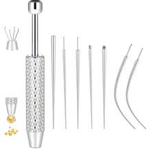 Piercing Cone Ball Clamp Tool, For Jewelry Replacement - Flat Base Earring Piercing Gun, Ear Nose Lip Piercing Kit - Steel - View 2