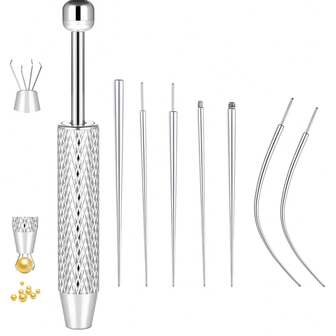 Herramienta de perforación tipo taper con bola para cambiar joyas - Aplicador de aretes de espalda plana, kit de perforación corporal para oreja, nariz y labio