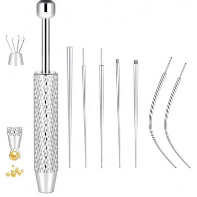 Herramienta de pinza con bola cónica para perforación, para reemplazo de joyería - Pistola de perforación de base plana para aretes, kit de perforación de oreja, nariz y labio