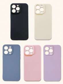 可爱简约纯色多巴胺色手机壳5件套，简约纯色手机壳，镜头保护壳，兼容和Galaxy手机，手机壳，Galaxy系列手机壳，兼容 17 Pro Max，保护套，可爱手机壳，11、13、14、15、16等手机型号，春季礼物，国际版，非国内版 - 彩色 - 查看 56