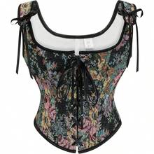Women's Waist Cincher Bustier Boned Corset With  Design In 2025 - 黑色復古花卉 - 查看 1