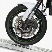 1X Foldable Aluminum Motorcycle Loading Ramp, Heavy‑Duty Non‑Slip Loading Ramp For Motorbike Scooter ATV Truck Trailer - Silver - View 6