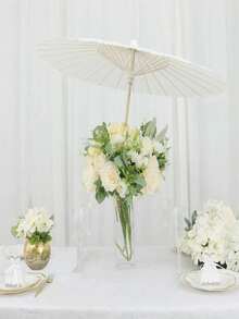 1 buc umbrelă de hârtie albă pentru decorarea petrecerii de nuntă, piese centrale pentru masă de nuntă, recuzită pentru mireasă de nuntă, accesorii pentru aranjamente florale cu vază, recuzită pentru fotografie, consumabile pentru pictură DIY - Multicolor - Vizualizare 4
