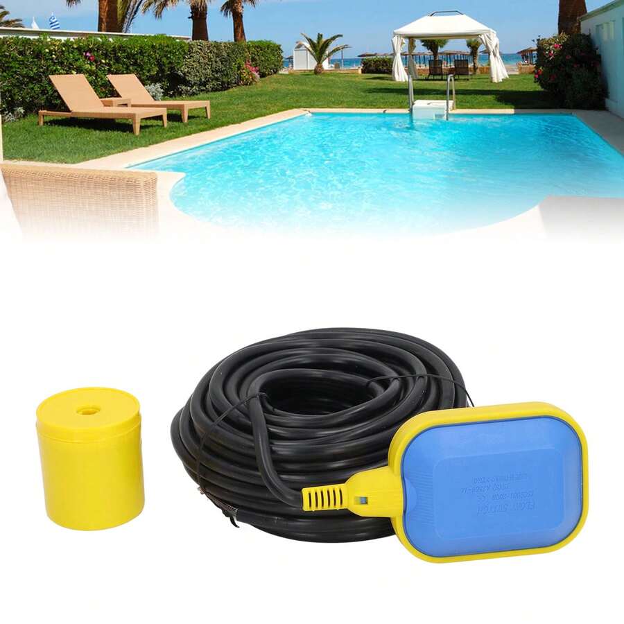 Interruptor flotante con cable de 15 m/49 pies Controlador de nivel de agua y líquidos Ecológico para piscinas y sumideros de aceite