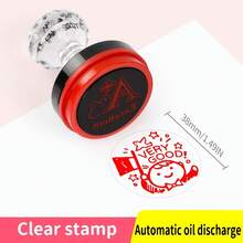 1 个优秀教师印章 - 适合学校和办公室使用的趣味印章、课堂评分印章（红色墨水）