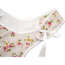 Women's Waist Cincher Bustier Boned Corset With  Design In 2025 - Yellow & Pink Floral - View 5