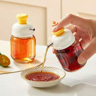 1 st söt pressflaska för olja, multifunktionell pressflaska för sojasås/krydda för köksbruk