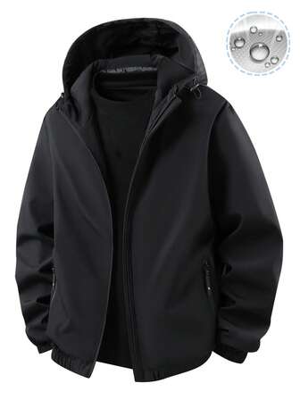 Alpha Camp Men's Casual Sports Jacket, Outdoor Stylish Minimalist Windbreaker, Spring/Autumn