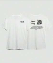 POLARBEAR Camiseta Oversized Rei da Gloria Algodão Camisa Costura Reforçada Unissex StreetWear - Branco - Visão 3