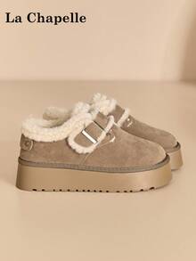 1 Pair La Chapelle Women's Buckle Lace-Up Soft Bottom Casual Sneakers, Low-Top Outdoor Flat Shoes, Round Toe Low Heel Solid Color Elegant Soft Bottom Hiking Shoes Suitable For Students Graduation Photos, Women Low-Top Leather Skateboard Shoes