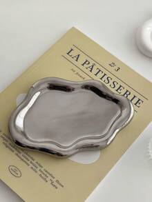 1pc Ceramic Jewelry Tray, Decorative Cloud Dressing Table Key Tray, Women's Ring Holder, Cute Jewelry Tray For Aesthetic Decoration, Silver, Suitable As Room Decoration, Home Decoration, Birthday Decoration, Kitchen, Wedding, Bedroom Decoration, Living Room Decoration, Gift, Party Decoration