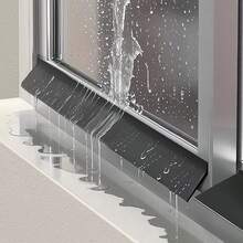 Tira selladora autoadhesiva impermeable para el borde de ventanas del hogar, deflector de agua para balcón, tablero de protección contra el agua - Negro - Ver 2