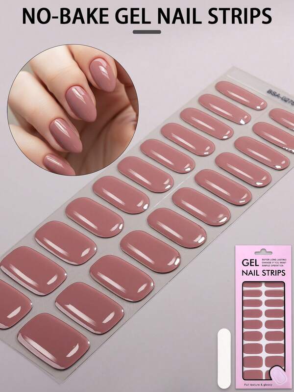 22 قطعة من ملصقات أظافر جل خالية من الأشعة فوق البنفسجية، ألوان بنية للخريف، شرائط جل لاصقة ذاتيًا، سهلة التطبيق والإزالة، بدون أضرار الأشعة فوق البنفسجية، مناسبة لملصقات أظافر DIY المنزلية اليومية للنساء