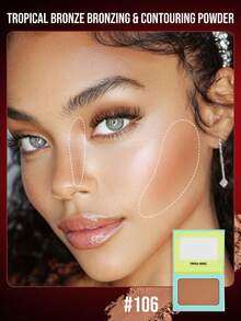 Misslyn 彩妆 POWERLAB-TROPICAL BRONZE，粉饼，古铜色修容粉，哑光效果，顺滑易晕染，超细腻持久，冷色调轮廓自然妆容，塑脸粉，保湿滋养 Murumuru 黄油混合物，带来丝滑的全天光泽，经皮肤科医生测试 - #106 - 查看 2