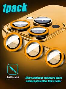 1 包适用于 夜光镜头保护膜（橙色），9H 钢化玻璃，易于粘贴，耐刮擦，防刮擦，表面光滑，适用于 11/12/13/14/15/16 Pro/Max/17/17 Air/17 Pro/17 Pro Max 适用于日常防护、办公室、家用手机摄像头保护套防水防震防摔防刮 - 橘色 - 查看 3