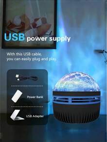 1 قطعة مصباح إسقاط سماء نجمية موجية/أورورا، يعمل بالطاقة USB، ديكور مرحلة حفلات RGB، مصباح ليلي طاولة جو الأجواء، مصباح إسقاط ديكور داخلي، مصباح إسقاط بريموت كنترول، مناسب لديكور الأثاث والسقف والأعراس والحفلات وعيد الحب والميلاد وهالوين والسفر - ضوء متعدد الألوان - مشاهدة 11