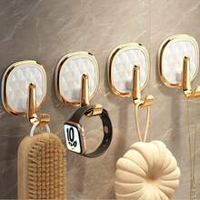 4-Pack No-Drilling Self-Adhesive Hooks For Backpacks, Kitchen, Bathroom, Key Rings & Clothes | Strong Hold, Seamless Design, Utility Hooks - 黑色4件 - 查看 5