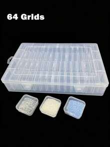 Set di scatole per l'organizzazione di gioielli, 45/64 scomparti, 5,5 cm x 5,5 cm, diretta dalla fabbrica, adatto per conservare piccoli oggetti come gioielli, pitture di diamanti, perline, articoli artigianali, pillole, ecc.