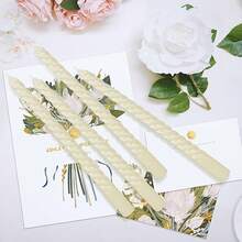 Tobeape Sage Green Twisted Taper Candles Set Of 12, 10 Inch Tall Unscented Dripless, Smokeless Tapered Candlestick Wedding Home Décor Dinner's Day- 8 Hour Long Burning - 奶油象牙色 - 查看 3