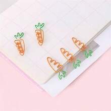 5/10/20/30/100pcs Carrot Shaped Metal Paper Clips - Cute Orange And Green Folder Clips, Suitable For Office, School And Home Use, Durable Metal Memo Clips For Organizing Documents, Stationery And Crafts, School Supplies, Vibrant Design, Sturdy Structure - Multicolor - View 5