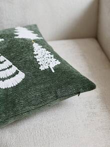 1 buah Sarung Bantal Bordir Pohon Natal Hijau, Cocok untuk Dekorasi Dalam Ruangan, Sarung Bantal Dekoratif Natal, Isian Bantal Tidak Termasuk - Hijau - View 12
