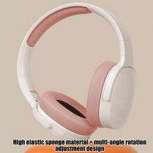 Bluetooth Wireless Headphones, Over-Ear Headphones, Active Noise-Cancelling Color LED Light Comfortable Foldable Headphones, Can Be Connected To A 3.5mm Audio Cable As DJ Monitoring Headphones, Aux Interface, Long Battery Life, High-Fidelity Stereo E-Sports Gaming Headphones, Suitable For/Tablet /PC/ Console/Mobile Phone/Birthday Travel Gift - 粉色 - 查看 4