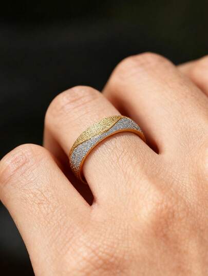 1 anel masculino de aço inoxidável fosco estilo vintage, estilo versátil para o dia a dia