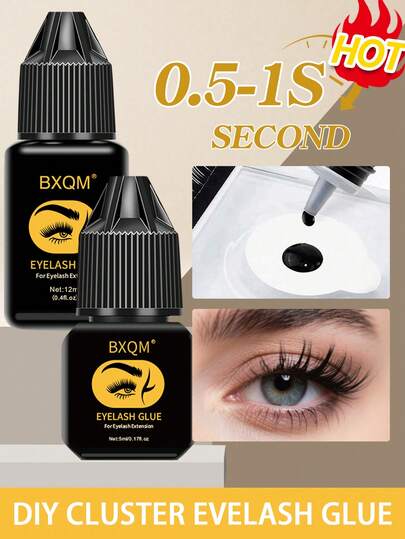 1pc 2pcs 3pcs 4pcs 5pcs Professional Eyelash Extension Glue, 5ml/12ml, Strong Hold Drys In 1-2s With 6-7 Weeks Retention, Long-Lasting Hypoallergenic, Plastic Container, For DIY Cluster Lashes, Home Use Lash Glue Cluster Eyelash Glue Black Sensitive Fast Drying Waterproof Lash Glue Individual Lash Glue Long Lasting DIY Lash Extension Glue Strong Hold Eyelash Glue For Lash Extensions Lash Glue,Eyelash Glue
