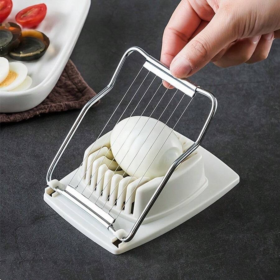 1pc Stainless Steel Wire Egg Cutter With Easy Twist - Perfect For Kitchen And Restaurant Use, Ideal For Slicing Eggs, Fruit And Vegables, Kitchen Accessories, Egg Slicer