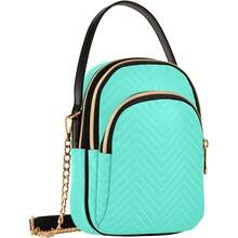 Aqua Blue - Funda cruzada acolchada para telfono celular - inicial - Ver 3