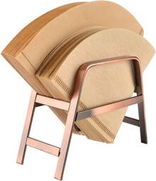 Soporte de Filtro de Café Retro de Cobre Soporte de Papel de Filtro de Café para el Hogar Cocina Café Bar Cono Filtros de Café Almacenamiento - 1 - Ver 6