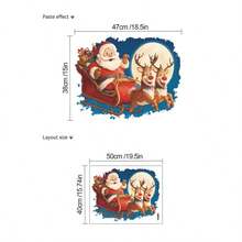 1PC Removable PVC Wall Decals – [3D Three-Dimensional Wall-Breaking Santa Claus Wall Stickers, Christmas Snowman Decorations, Christmas Reindeer Pulling A Sleigh]Self-Adhesive Waterproof Wall Stickers For Home Decor, Room Decor, Wall Decor, And Kitchen – Easy To Apply, Ideal For Living Room, Bedroom, Or Office Christmas Decorations Christmas Decorations Home