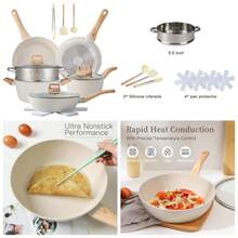 16PCS Pots And Pans Set Non Stick Cookware Set Nonstick With Cooking Set - White - View 2