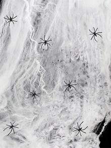 Halloween Decorations Artificial Spider Web Super Stretch Cobwebs With Fake Spiders Scary Party Scene Decor Horror House Props 20g /2000g - trắng - Xem 7