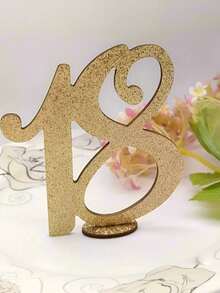 1件金色闪光木质数字18/30/40/50/60/70装饰摆件，适用于50/60岁生日周年纪念派对、家居及活动装饰摆件。金色闪光木质数字50/60装饰摆件，完美适用于50/60岁生日、周年纪念庆典、家居及派对装饰。金色闪光木质数字50/60装饰摆件。 - 彩色 - 查看 14