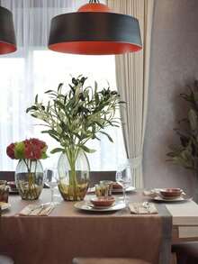 4 Pieces Of Artificial Plants - Green Plants - Olive Branch Stems - Olive Leaves - Fake Plants - Green Leaves - Fruits - Branches And Leaves For Home Office Use - Indoor And Outdoor DIY Wreaths For Decoration, Wedding Decoration, Valentine's Day Decoration, Birthday Anniversary Decoration, Home Decoration, Dining Table, Bathroom, Bedroom Decoration, Desk And Table Decoration, Halloween Decoration - Green - View 8