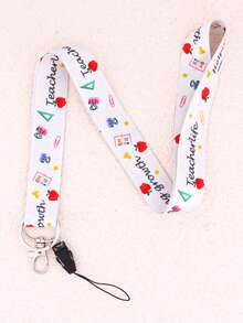 1条可爱教师证挂绳，可用于悬挂证件卡、钥匙、钥匙扣，配有金属钥匙圈，也可作手机挂绳，是送给女性、教师和员工的理想礼物。 - 彩色 - 查看 12