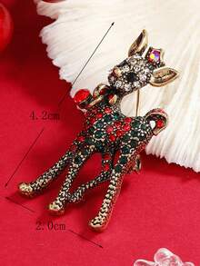 1 pieza Broche de ciervo con cristales vintage, adecuado para que las mujeres lo usen durante las vacaciones navideñas