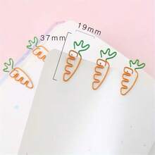 5/10/20/30/100pcs Carrot Shaped Metal Paper Clips - Cute Orange And Green Folder Clips, Suitable For Office, School And Home Use, Durable Metal Memo Clips For Organizing Documents, Stationery And Crafts, School Supplies, Vibrant Design, Sturdy Structure - Multicolor - View 2