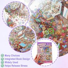 47 pièces, comprenant 20 cartes de scène, 26 matériaux, 1 pince, autocollants de paysage, autocollants de scène, autocollants DIY pour organiseur, autocollants de paysage, autocollants de manuel, autocollants d'organiseur de planificateur, petite scène de maison, réutilisable, disponible en plusieurs tailles, convient pour Halloween, Noël - Multicolore - Voir 6