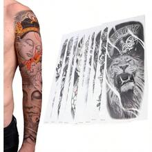 9 Pegatinas de Tatuaje Falso de Brazo Completo, Tatuajes Temporales a Prueba de Agua Y Tatuaje de Hombro de Medio Brazo, Pegatinas de Arte Corporal Falsas Impermeables de Larga Duracin para Efecto de - [varios colores] - Ver 3